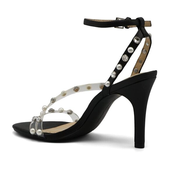 ADRIENNE Vittadini BNWT "Glow 2" Ankle Strap Black Jeweled Heel Women New - Picture 8 of 8